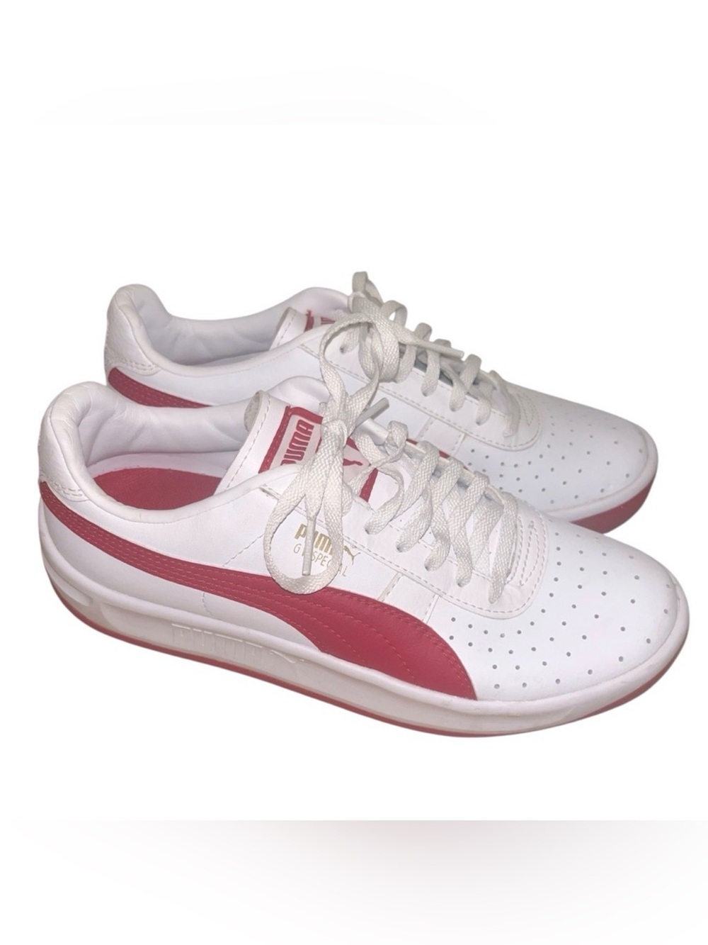 Puma Girls Retro Sneakers In White and Red